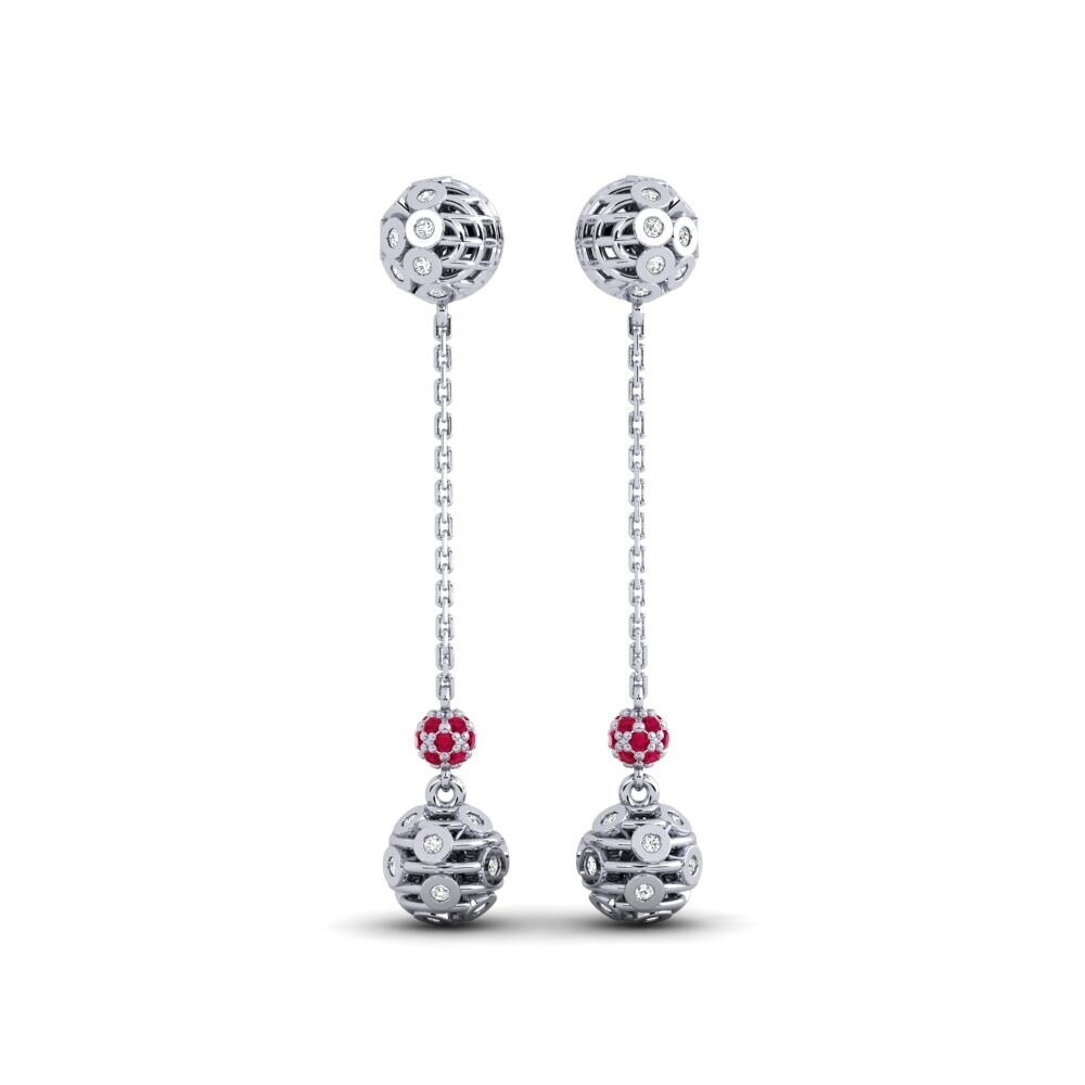950 Platinum Ruby Women's Earring Inigo