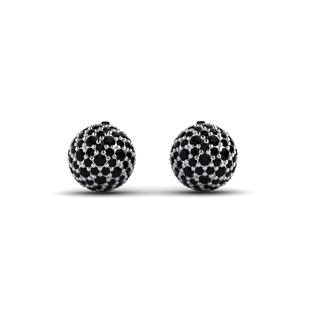 950 Platinum Black Sapphire Women's Earring Kinnaird