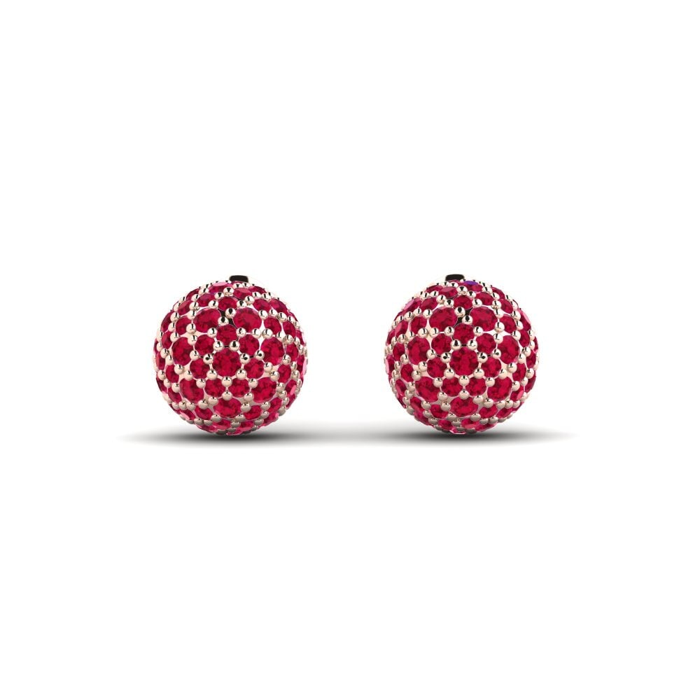 14ct Rose Gold Ruby Women's Earring Kinnaird