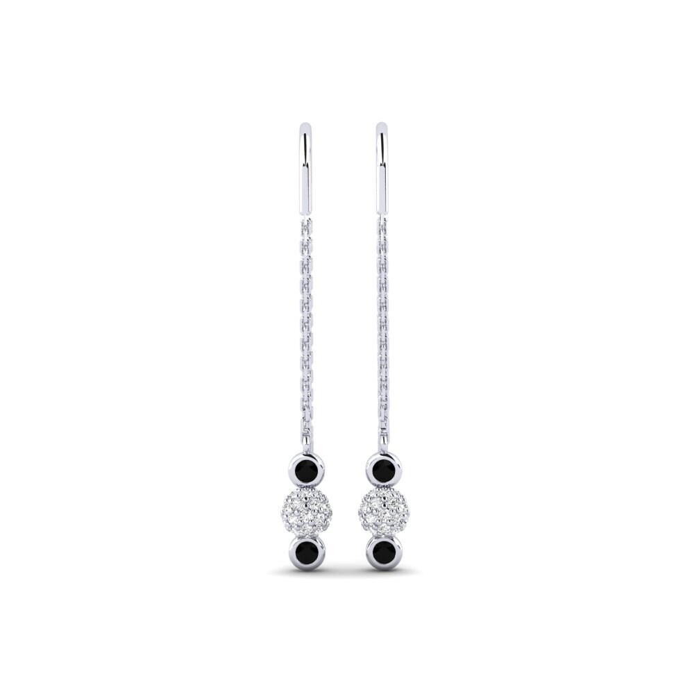 950 Platinum Black Sapphire Women's Earring Leitrim
