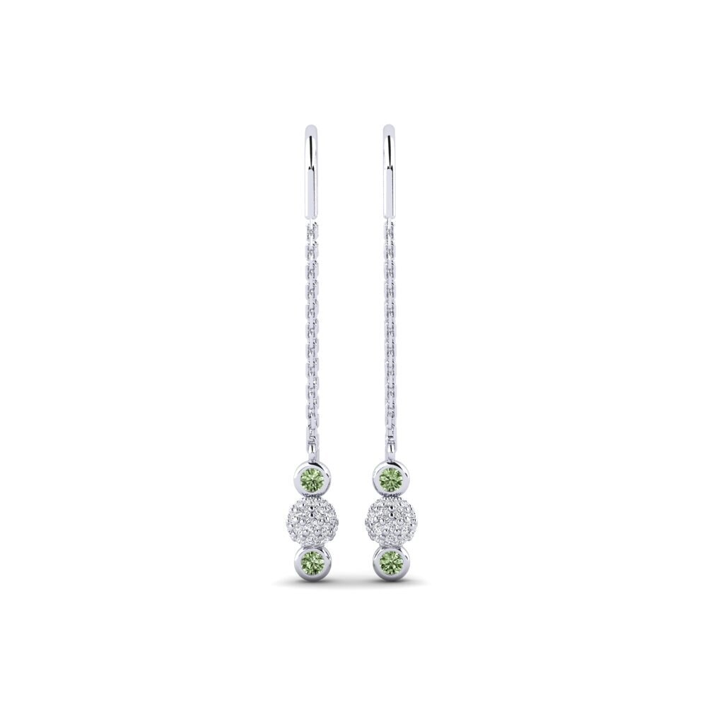950 Platinum Green Diamond Women's Earring Leitrim
