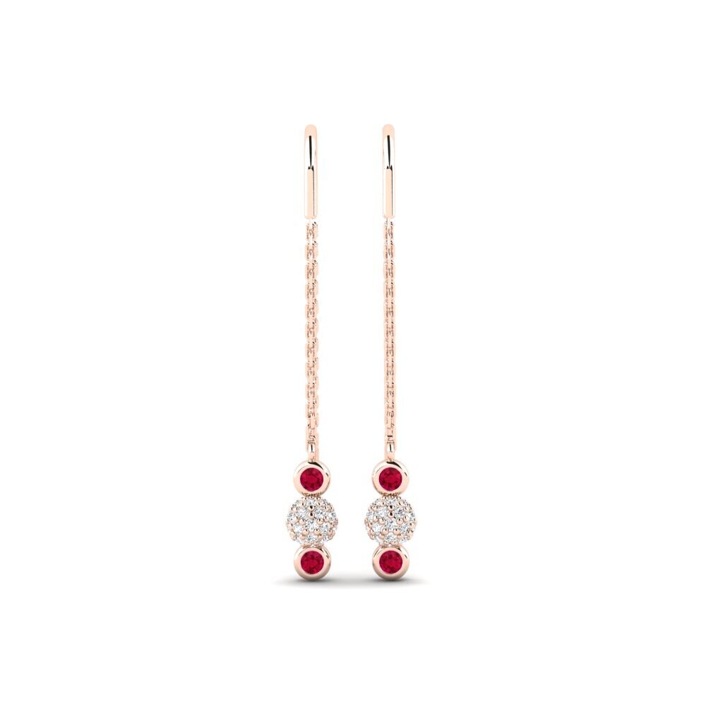 14ct Rose Gold Ruby Women's Earring Leitrim