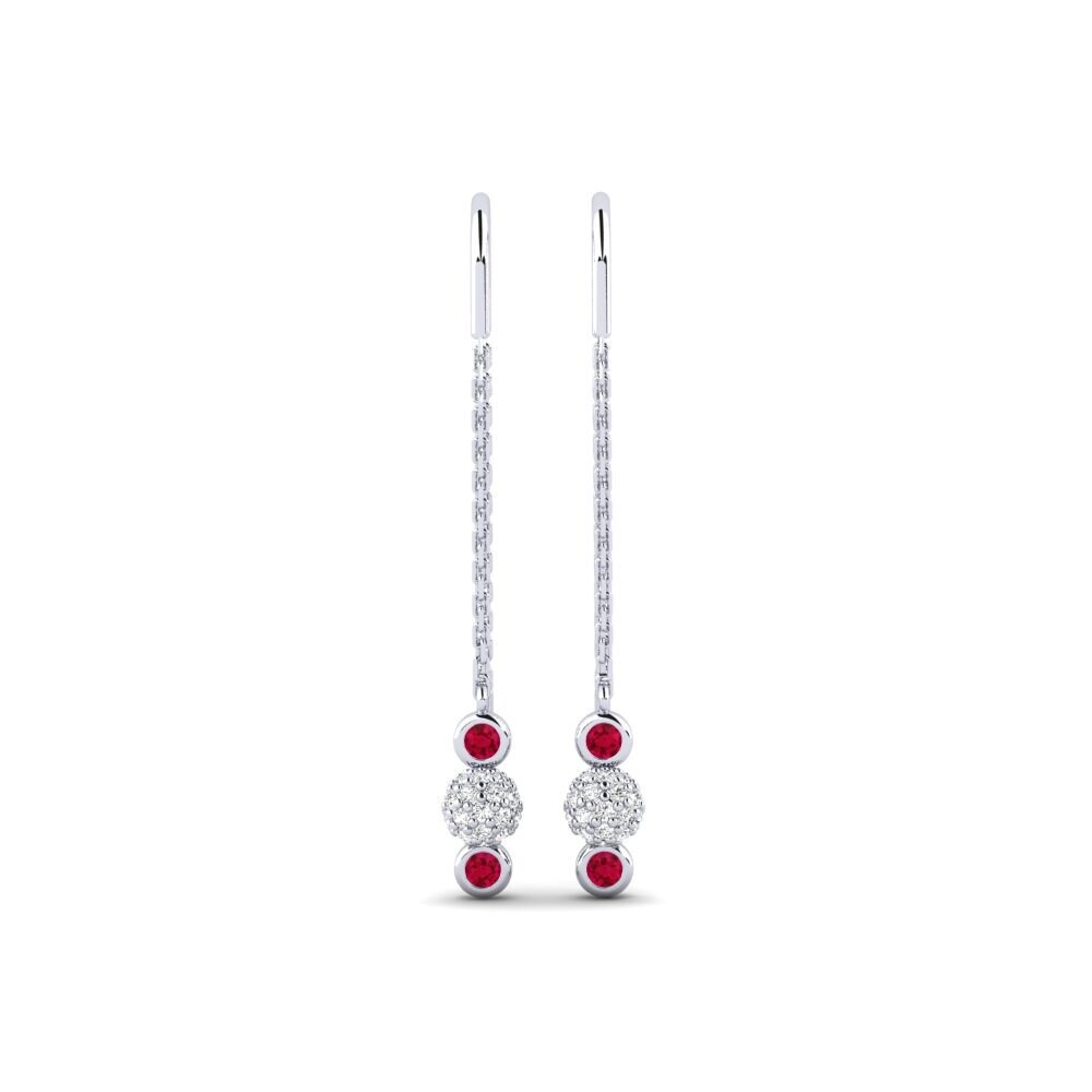 950 Platinum Ruby Women's Earring Leitrim
