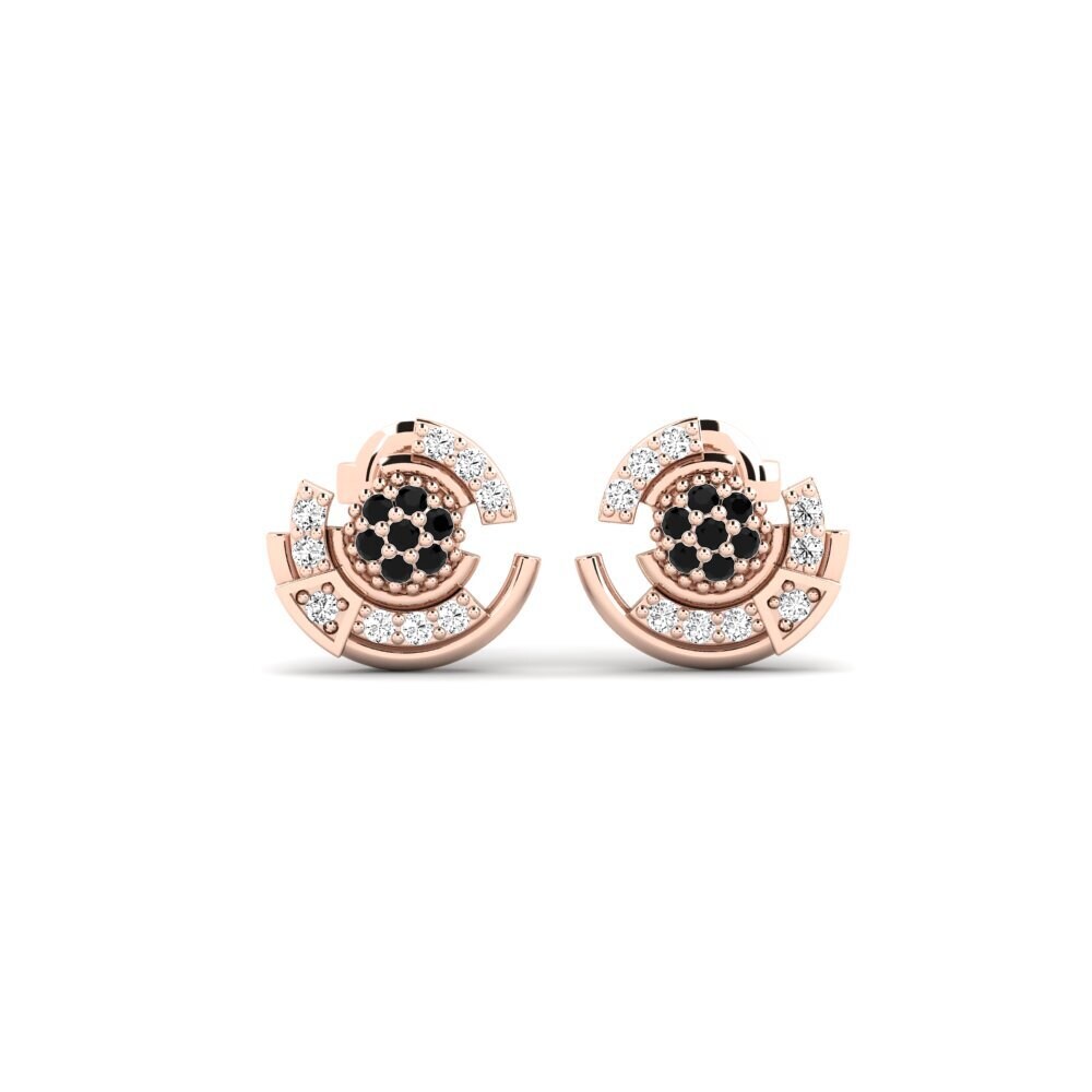 14ct Rose Gold Black Onyx Women's Earring Metaphors