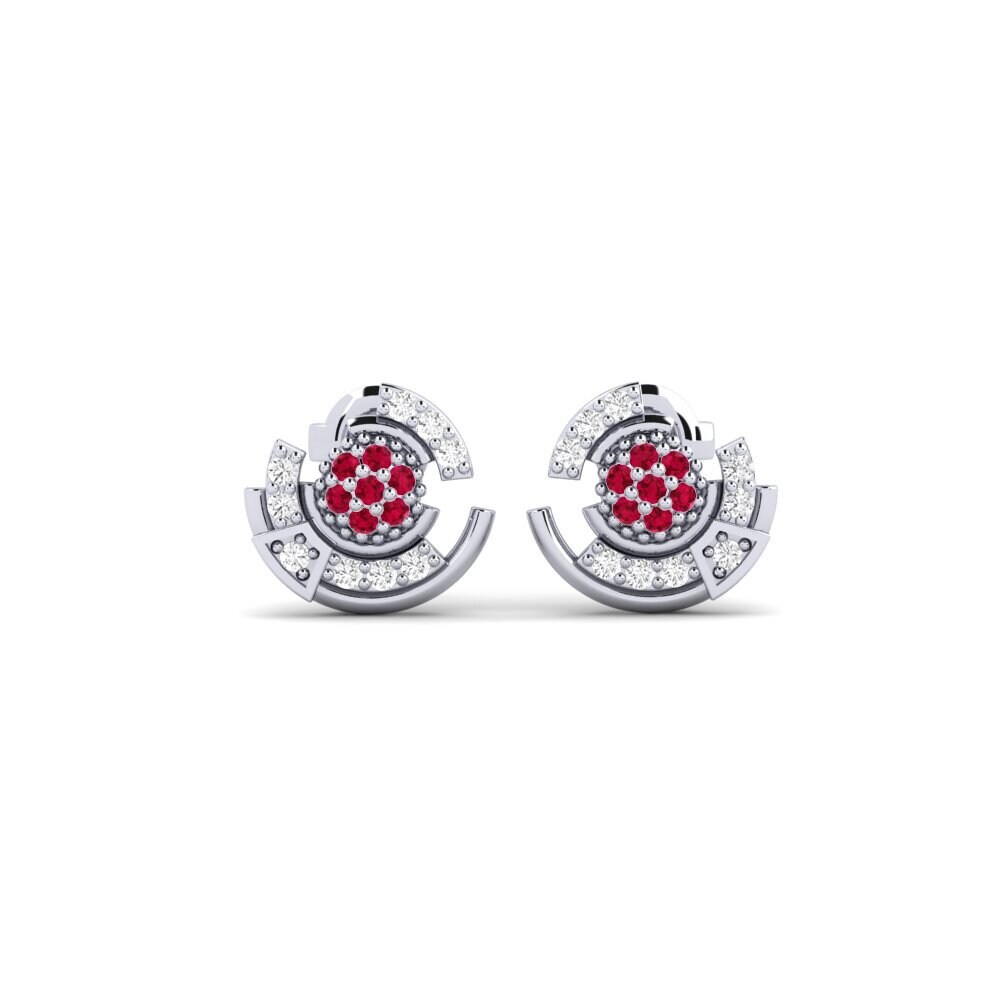 950 Platinum Ruby Women's Earring Metaphors