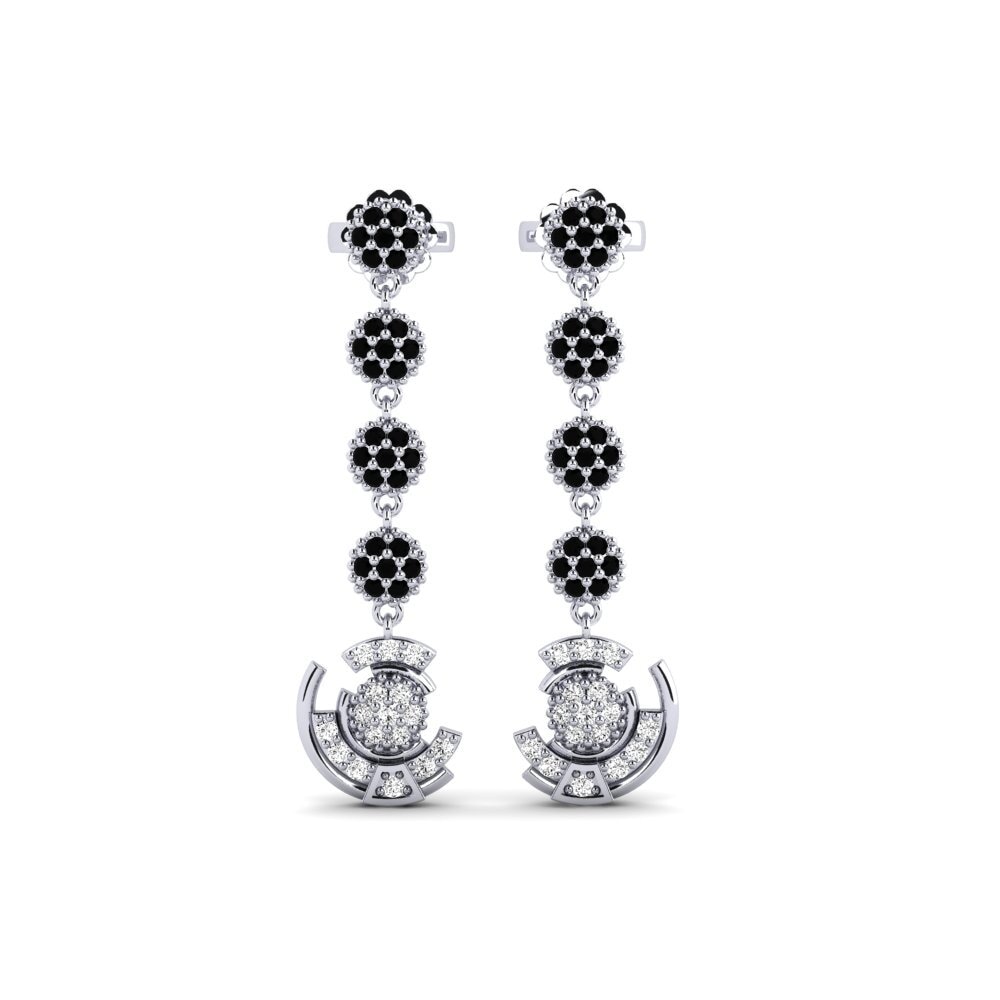 950 Platinum Black Onyx Women's Earring Metav