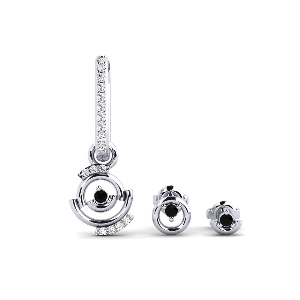 950 Platinum Black Onyx Women's Earring Morcote - SET