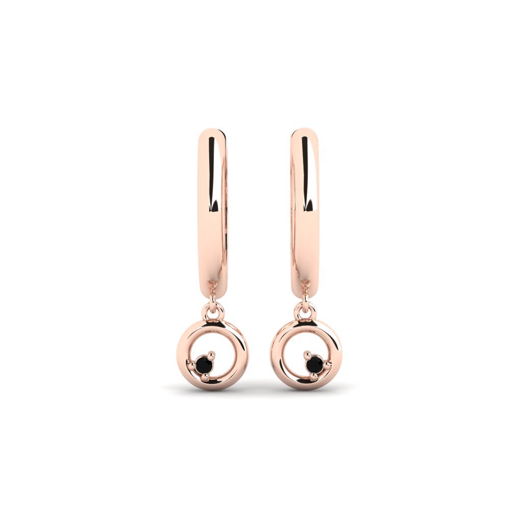 14ct Rose Gold Black Onyx Women's Earring Morpg
