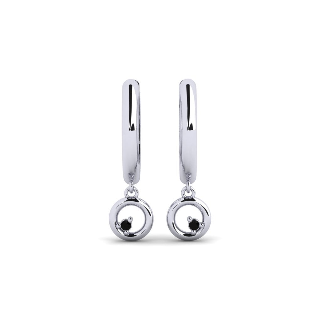 950 Platinum Black Sapphire Women's Earring Morpg