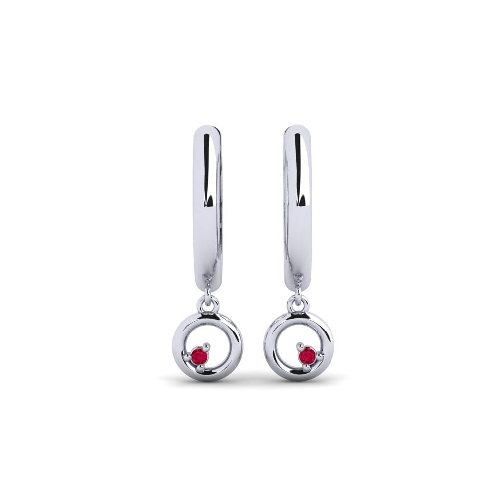 950 Platinum Ruby Women's Earring Morpg