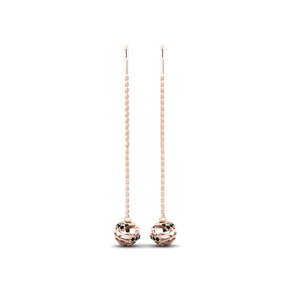 14ct Rose Gold Black Onyx Women's Earring Ntiyiso