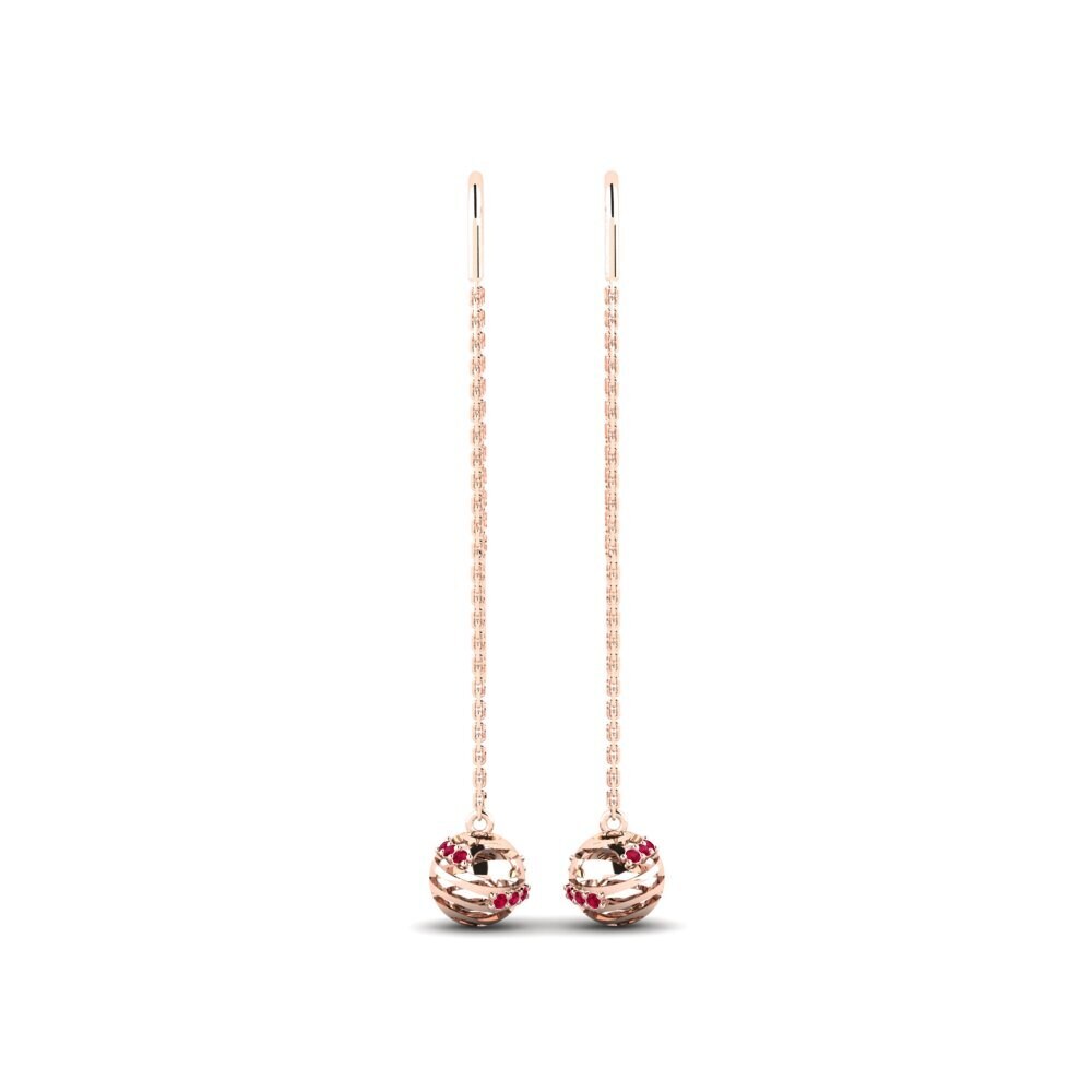 14ct Rose Gold Ruby Women's Earring Ntiyiso