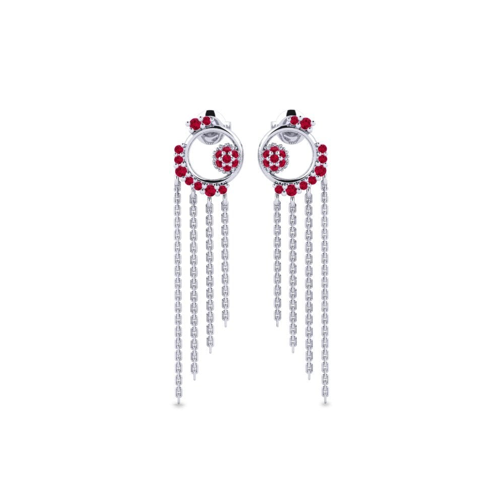 14ct White Gold Ruby Women's Earring Otito