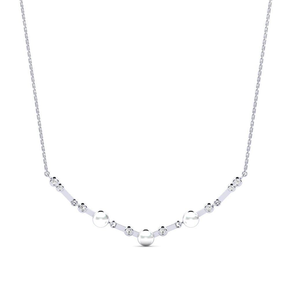 White Silver Moissanite Women's Necklace Sjeme