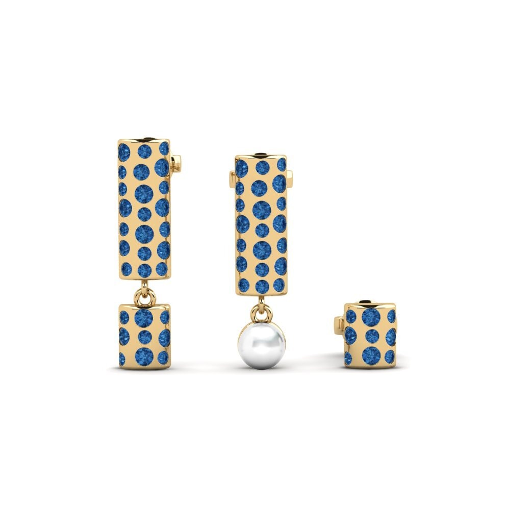 Dark Blue Zirconia Women's Earring Avlonya - SET
