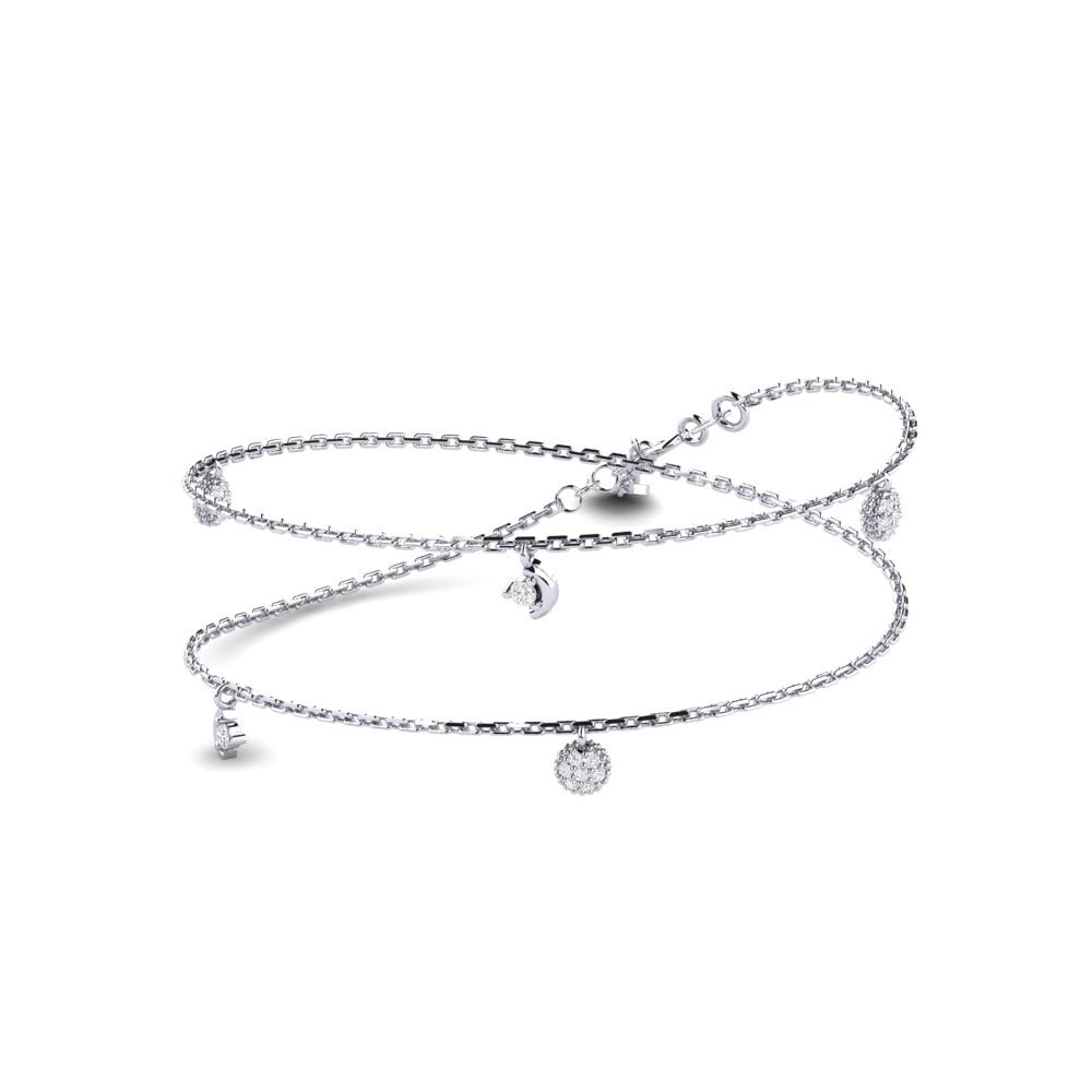 18ct White Gold Women's Necklace Enetmoos