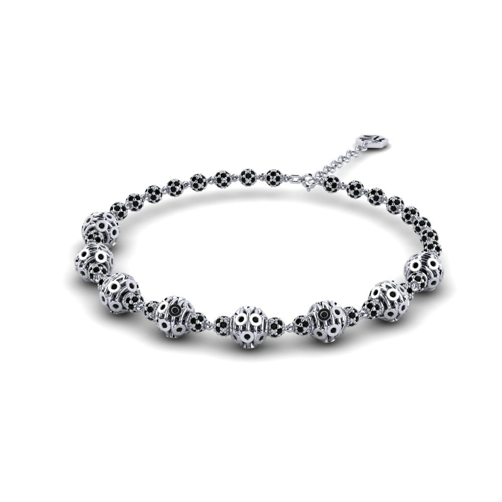 950 Palladium Black Diamond Women's Bracelet Gaskin