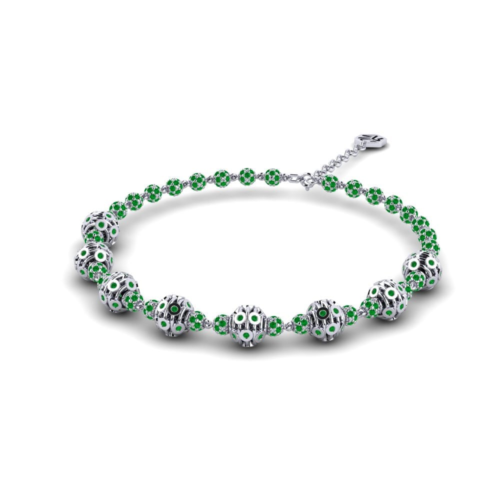 Platine 950 Émeraude Bracelet pour femme Gaskin