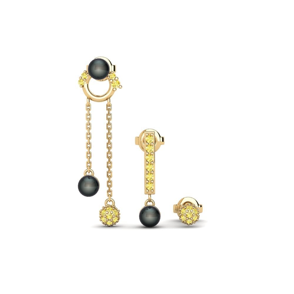 Yellow Sapphire Women's Earring Geschichte - SET
