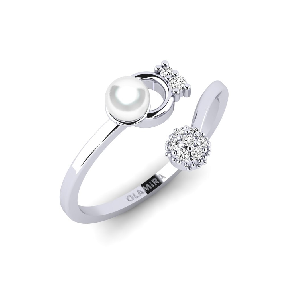 White Silver Moissanite Ring Ibali
