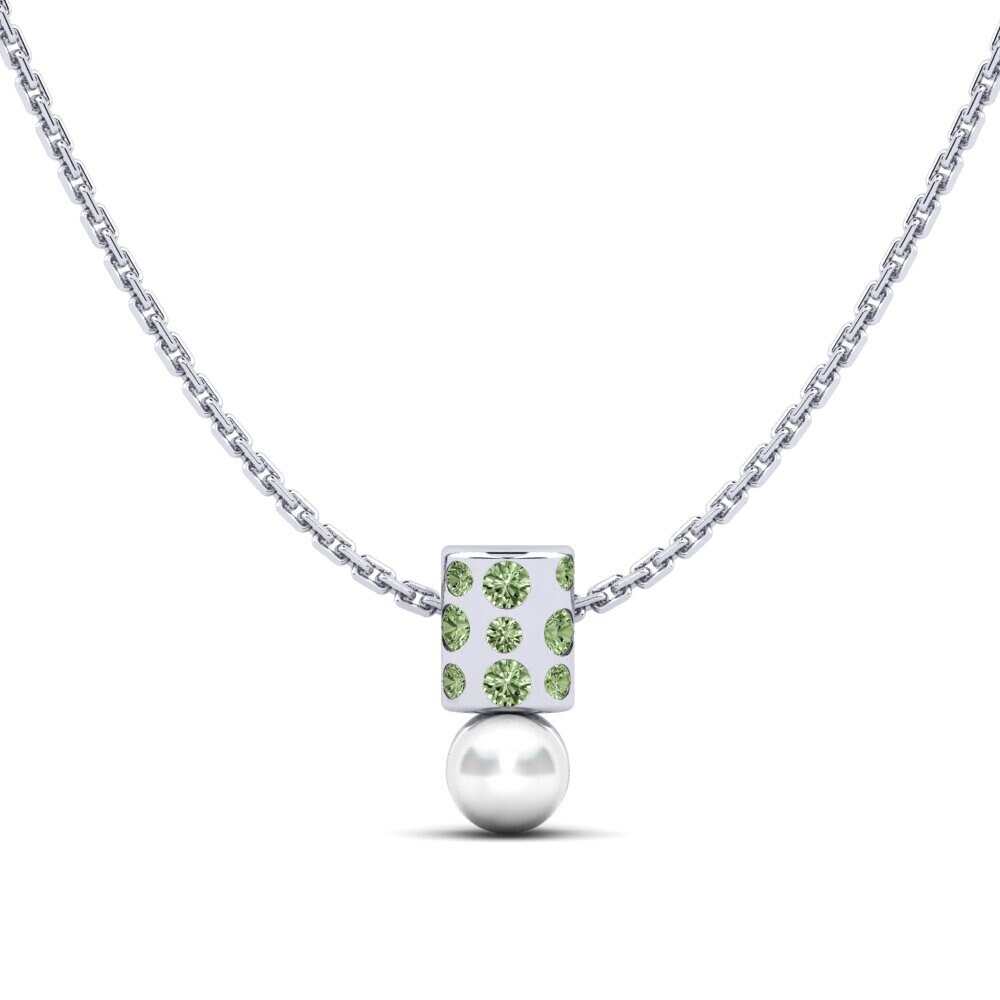 950 Palladium Grüner Diamant Damen anhänger Kielce