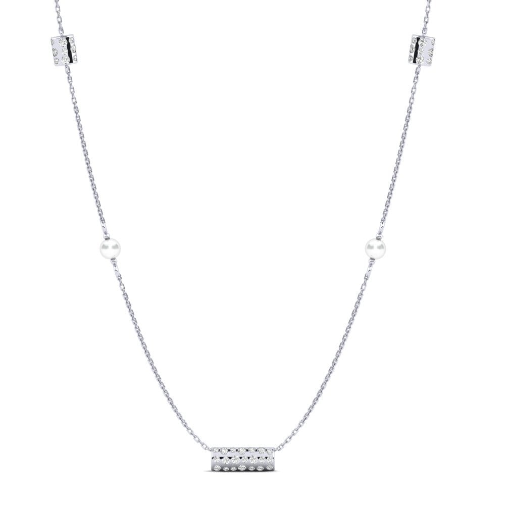 9ct White Gold Moissanite Women's Necklace Koniecpol