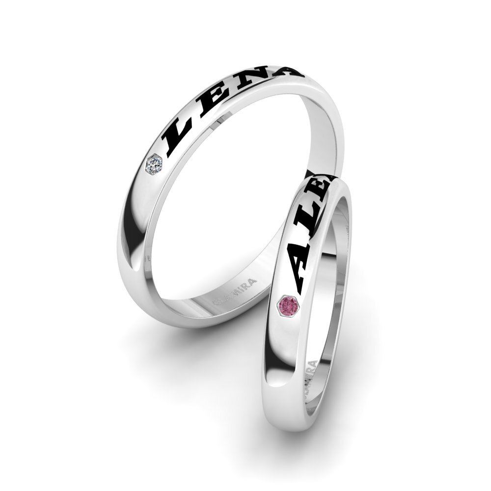 Rhodolite Garnet Wedding Ring Ayrelle Pair