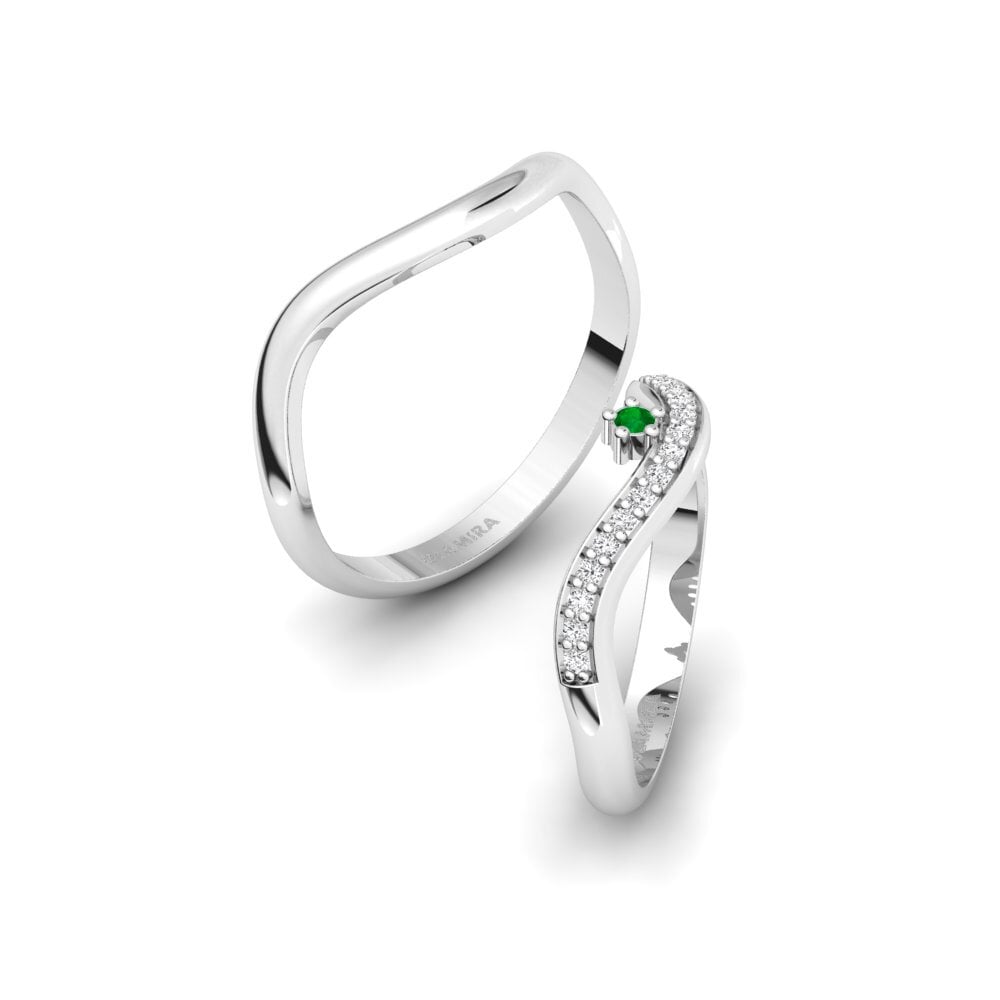 Emerald Wedding Ring Inheritance Pair