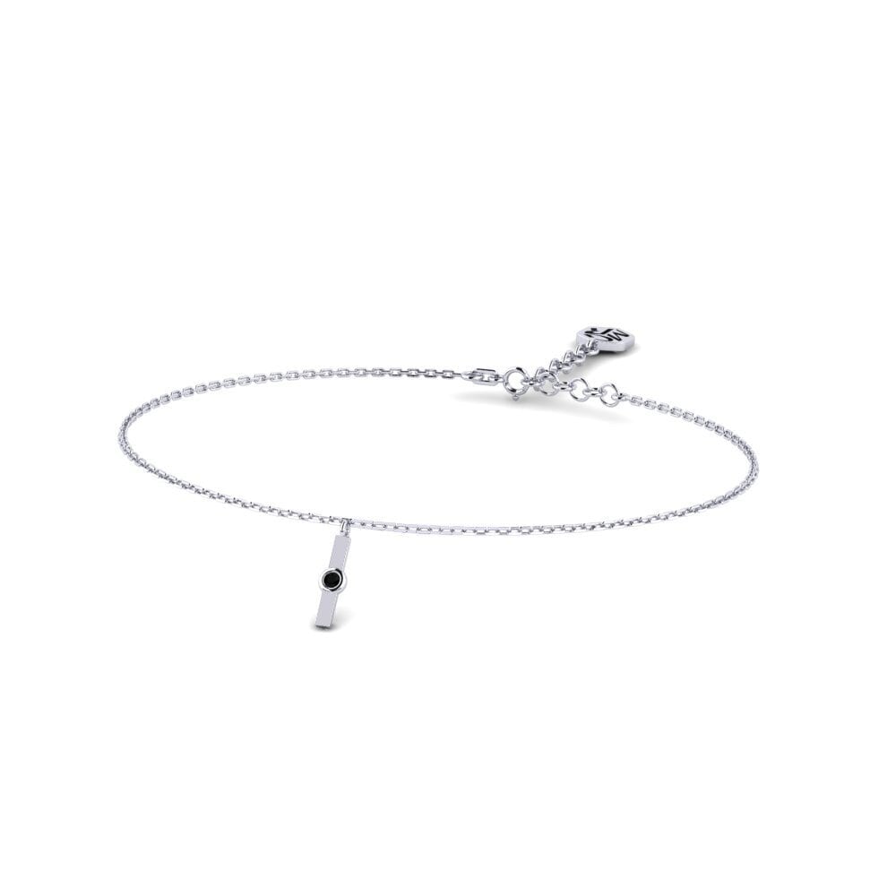 White Silver Black Sapphire Women's Bracelet Bukel