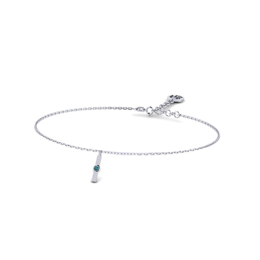 Platine 950 Diamant Bleu Bracelet pour femme Bukel