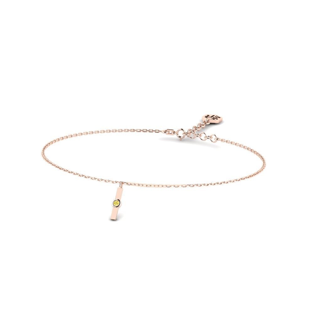 9ct Rose Gold Yellow Sapphire Women's Bracelet Bukel