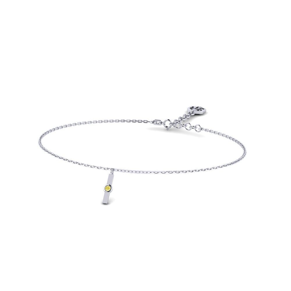 White Silver Yellow Sapphire Women's Bracelet Bukel