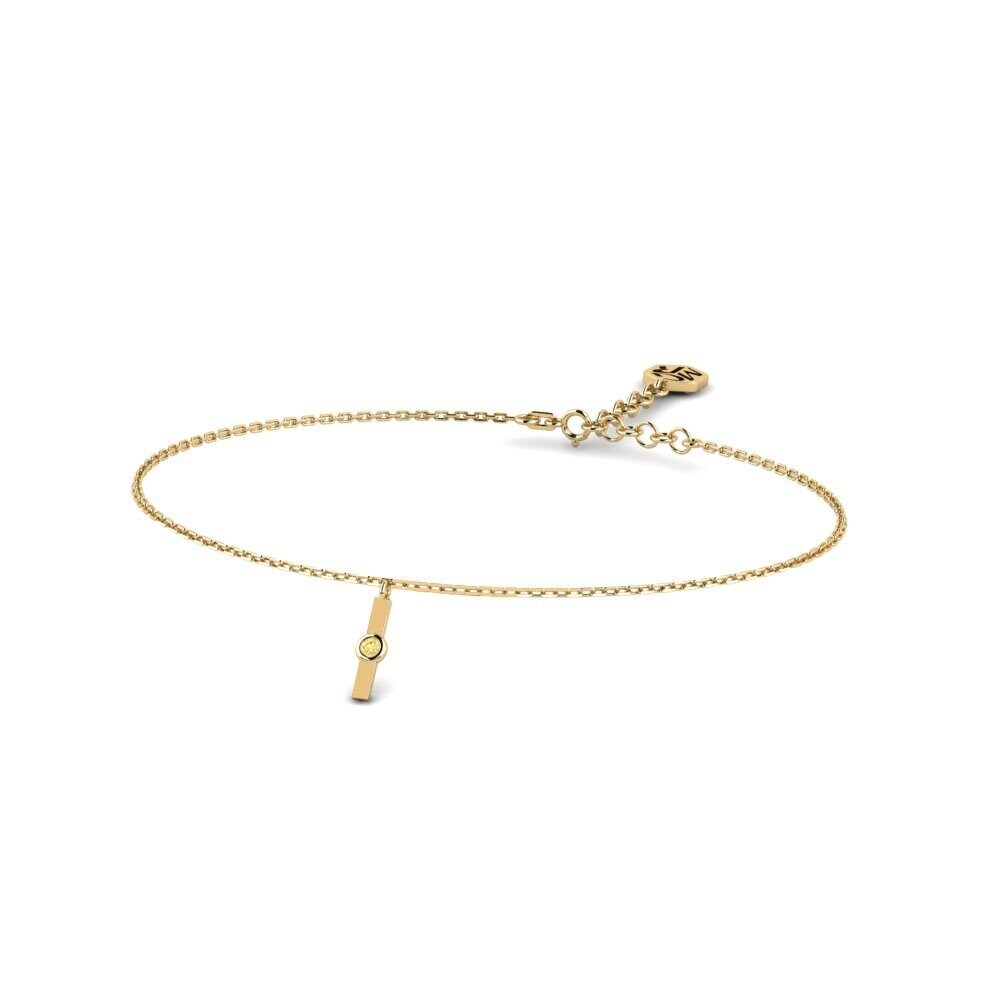 14k Oro Amarillo Diamante Amarillo Pulsera de Mujer Bukel