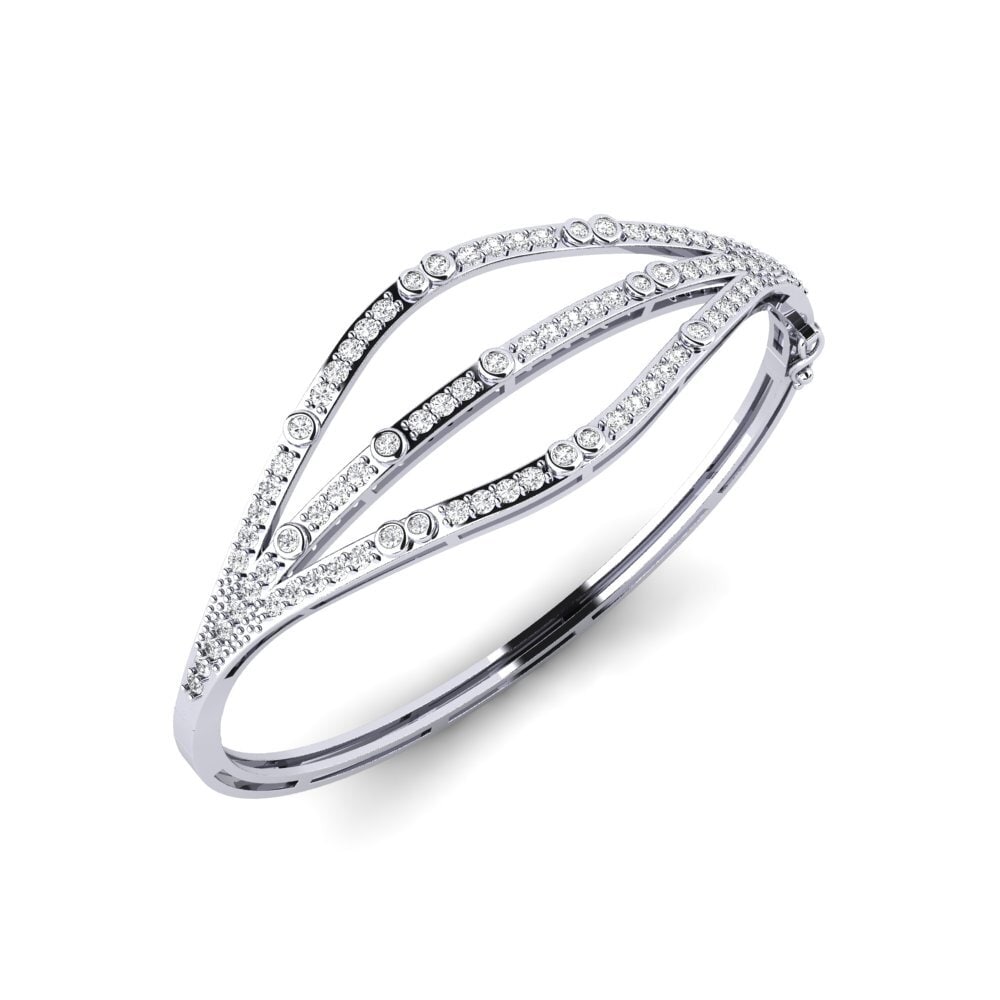 18ct White Gold Women's Bangle Mbegu