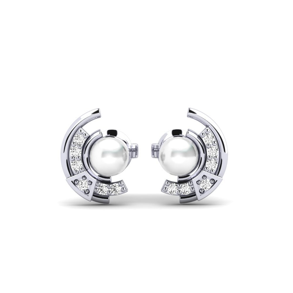 White Silver Moissanite Women's Earring Realism