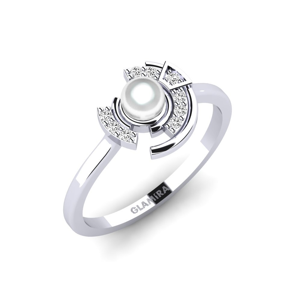White Silver Moissanite Ring Rhetoric