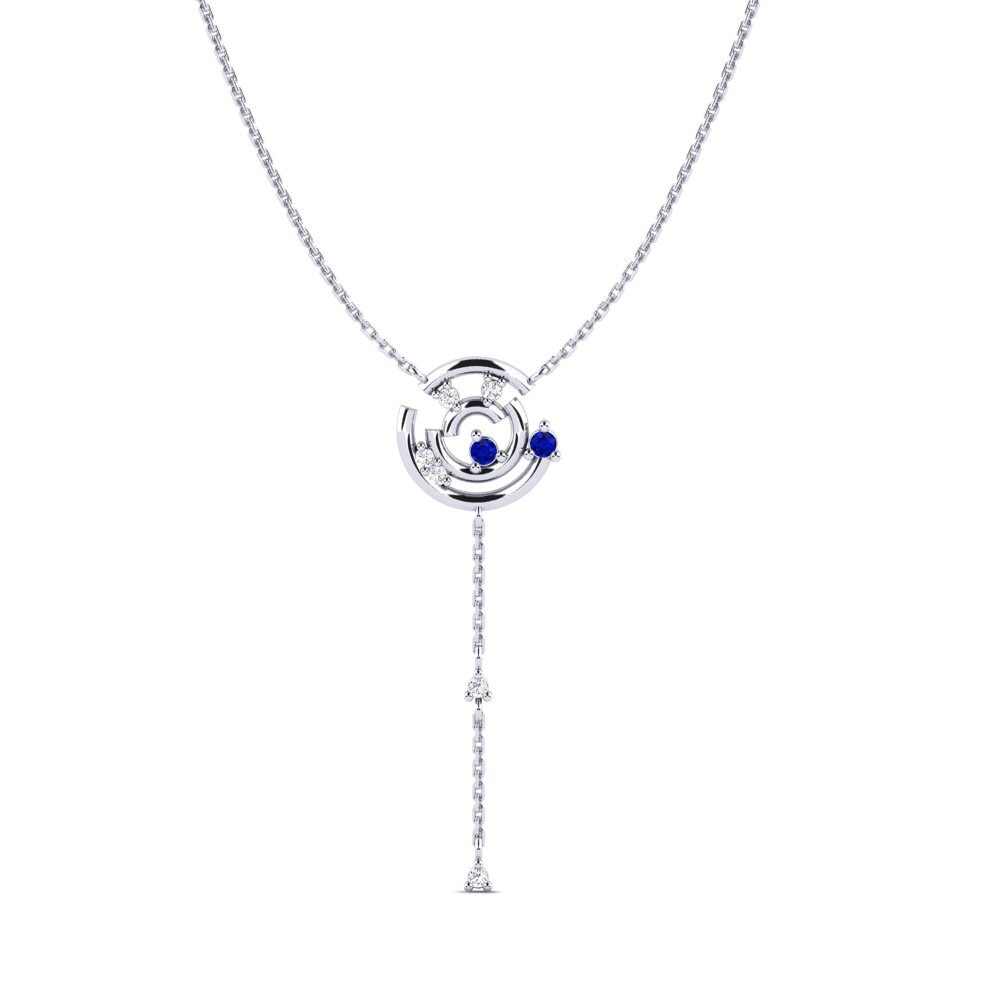 14ct White Gold Sapphire Women's Necklace Traum