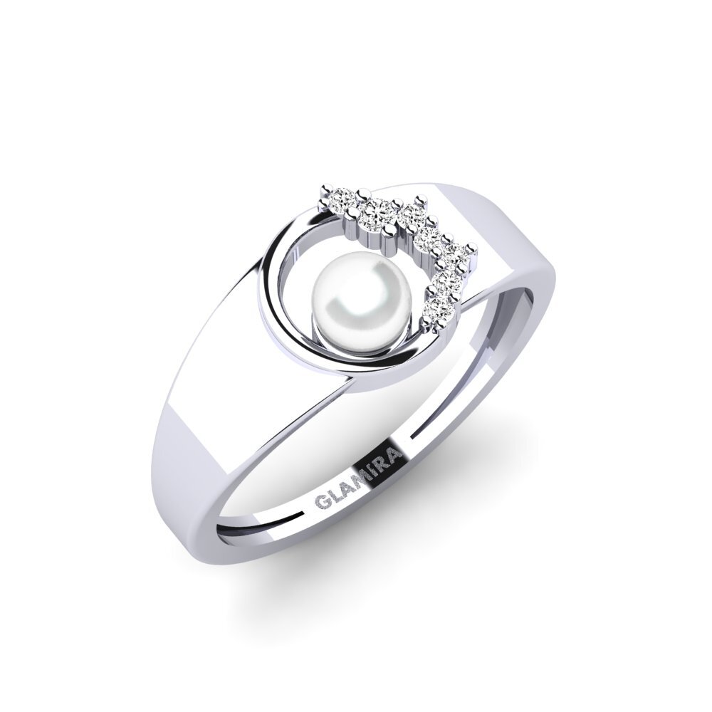 White Silver Moissanite Ring Lugu