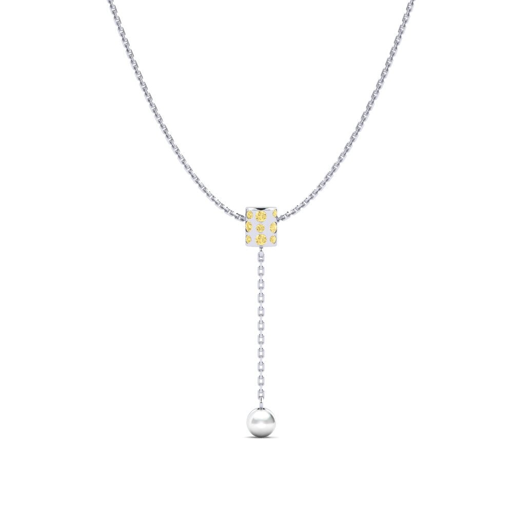 14ct White Gold Yellow Diamond Women's Pendant Mielec