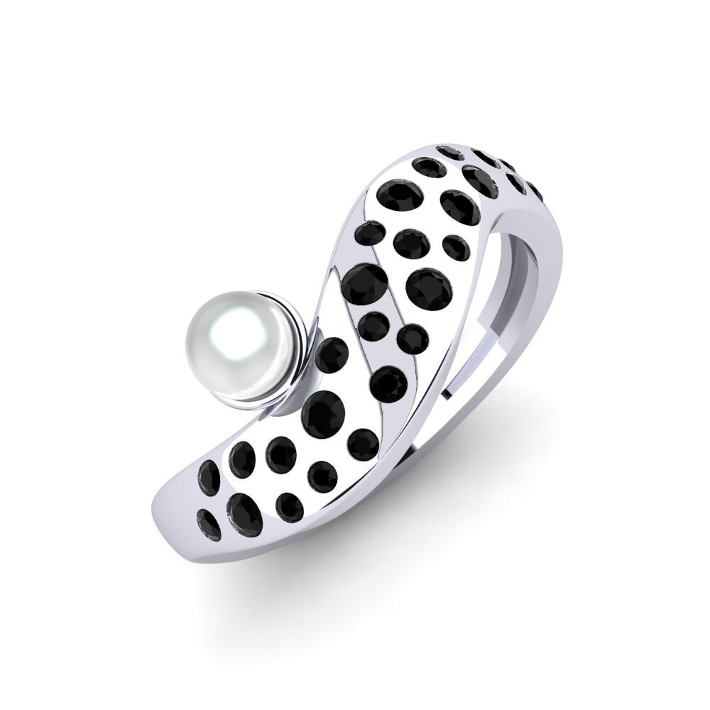 950 Platinum Black Diamond Ring Mrocza