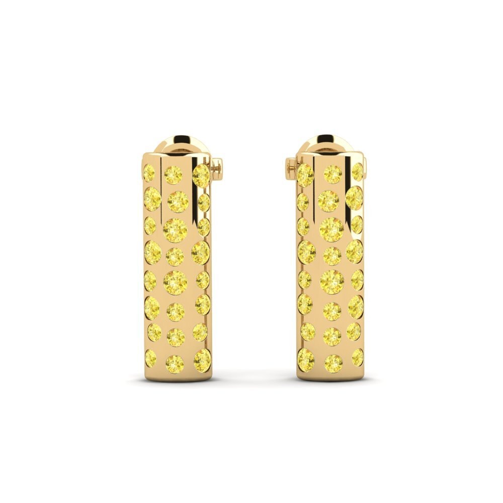 Yellow Sapphire Women's Earring Mustvee - A
