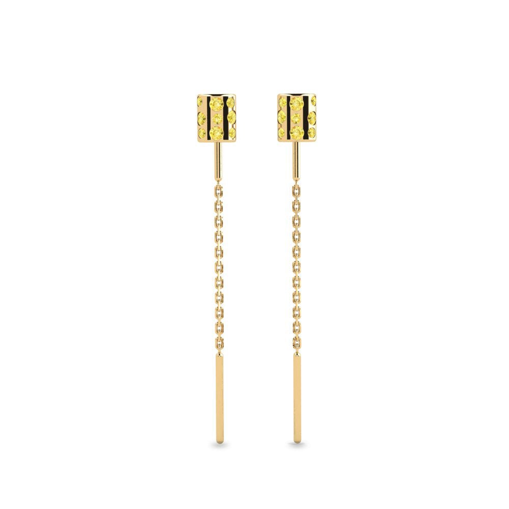 Yellow Sapphire Women's Earring Mustvee - B