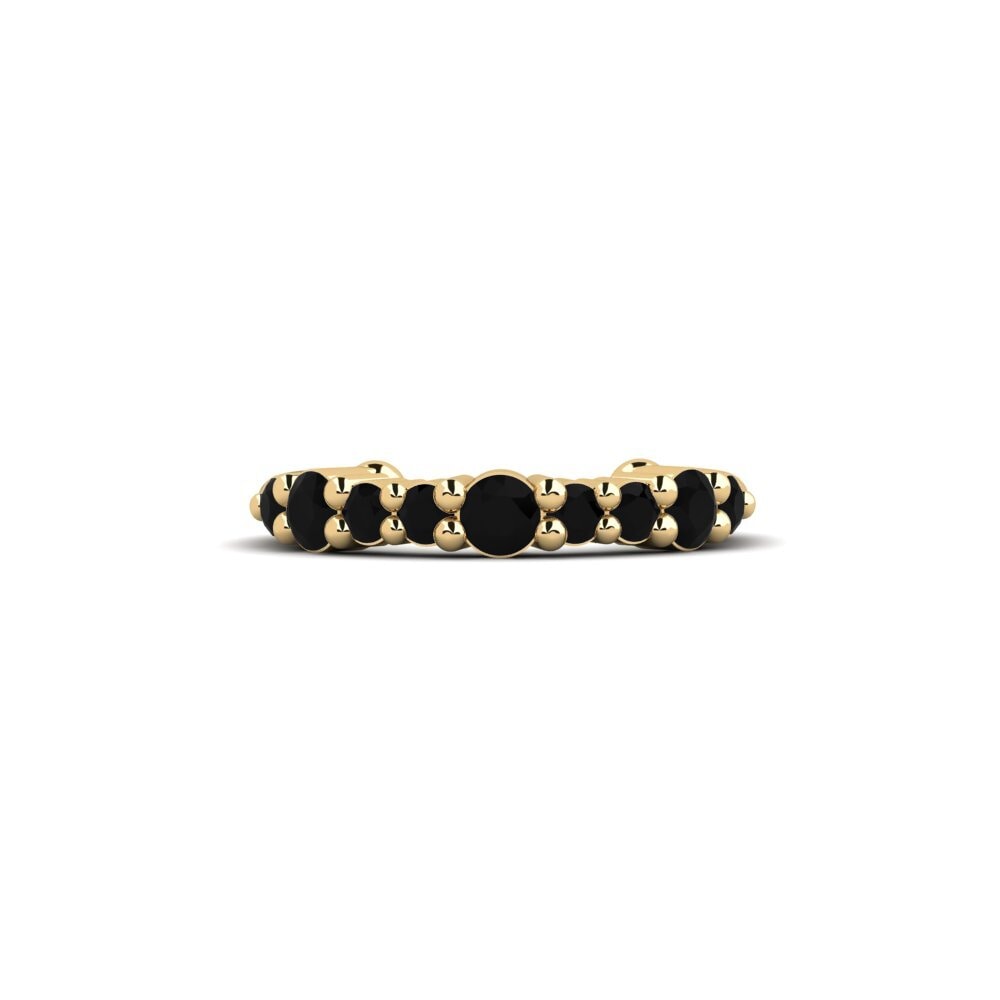 Ouro Amarelo 14K Ônix Negro Brincos Feminino Nnete