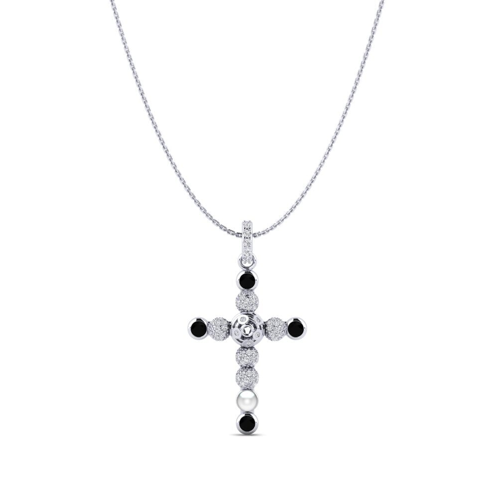950 Platinum Black Diamond Women's Pendant Ponder