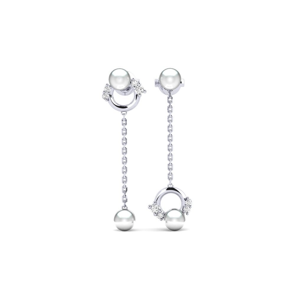 White Silver Moissanite Women's Earring Poni
