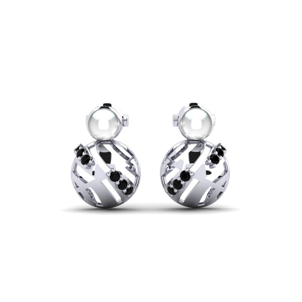 950 Platinum Black Diamond Women's Earring Realita