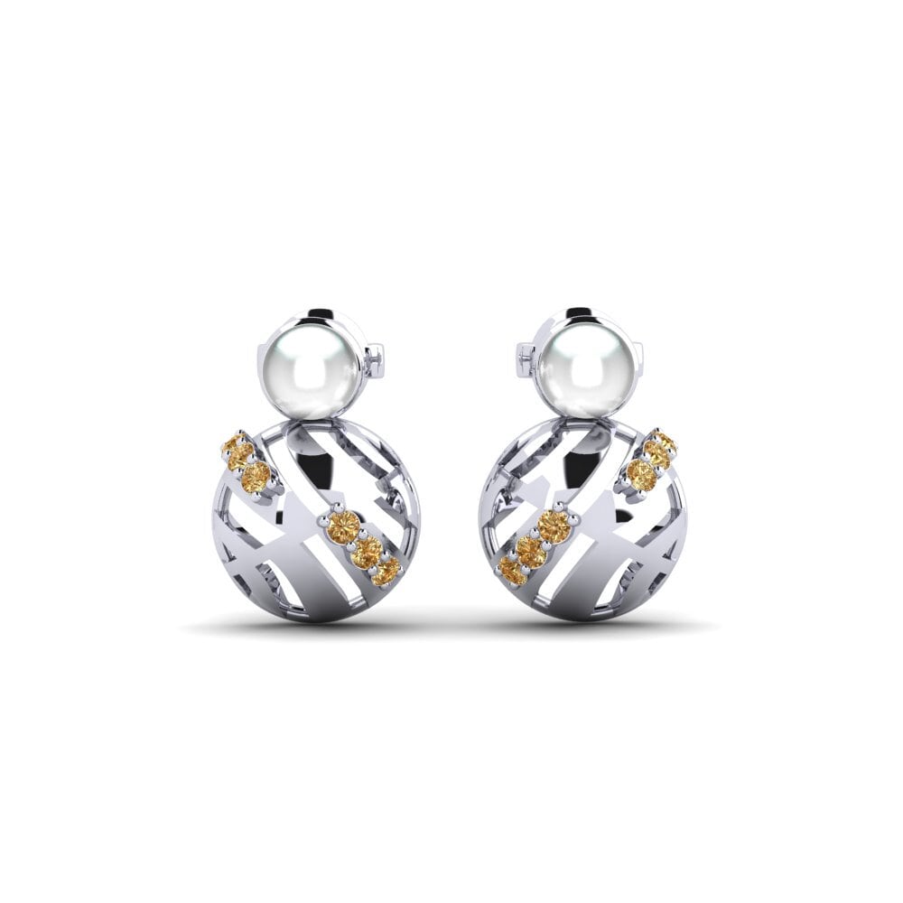 Weißgold 750 Brauner Diamant Damen ohrring Realita