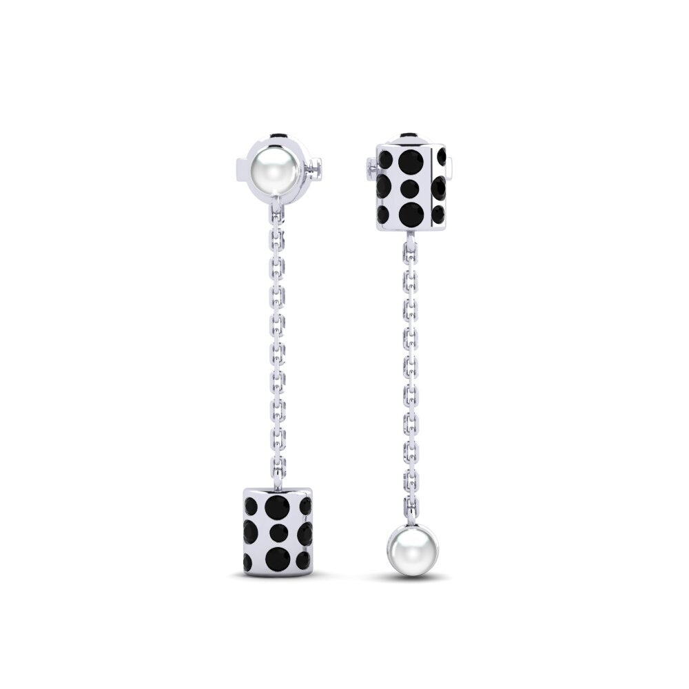 14ct White Gold Black Diamond Women's Earring Salihorsk