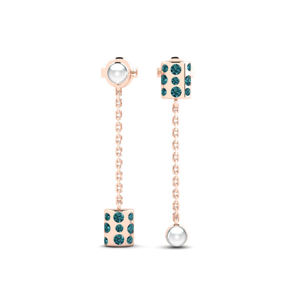 Rotgold 750 Blauer Diamant Damen ohrring Salihorsk