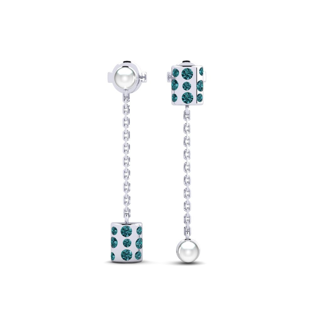 Weißgold 585 Blauer Diamant Damen ohrring Salihorsk